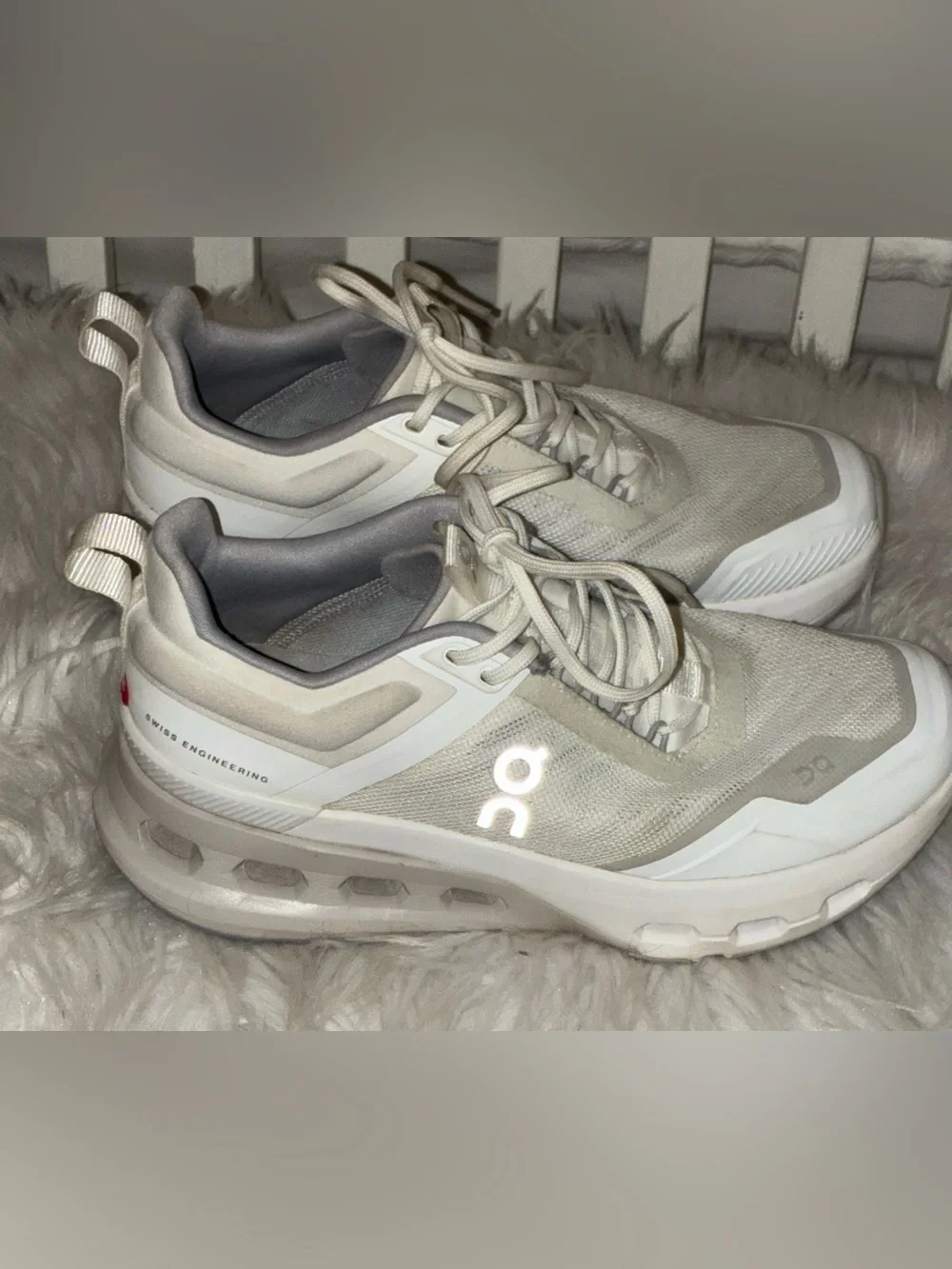 On Running Cloudnova X Lace-Up Sneakers White/Glacier. Sz 5.5